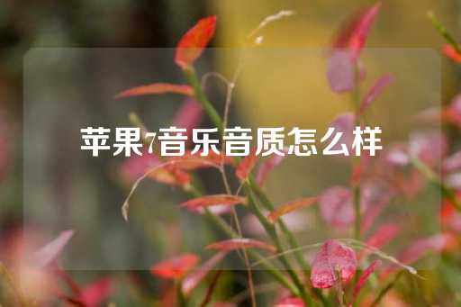 苹果7音乐音质怎么样